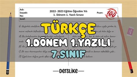 7 sınıf türkçe 3 sınav